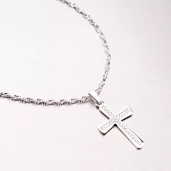 Zlatý kríž so zirkónmi 43-21637