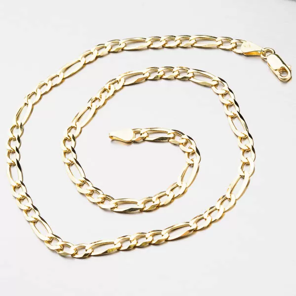 Strieborná retiazka Figaro pozlátená CHRS-073-150-FLAT-AU