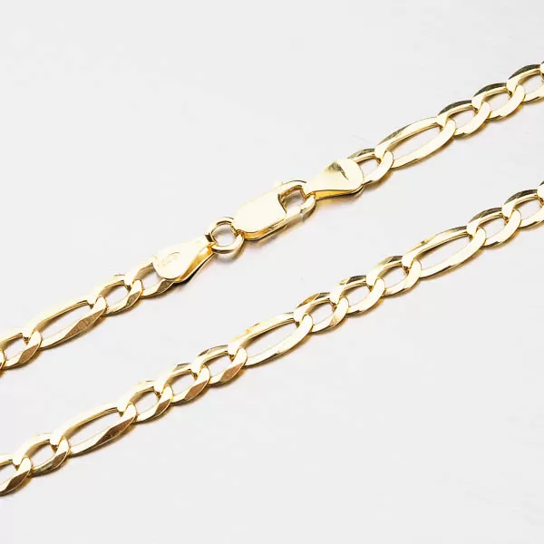 Strieborná retiazka Figaro pozlátená CHRS-073-150-FLAT-AU