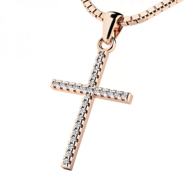 Zlatý kríž s diamantom 10946-CV-DIA