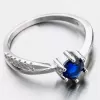 Strieborný prsteň so zafírom a zirkónmi GST-11305