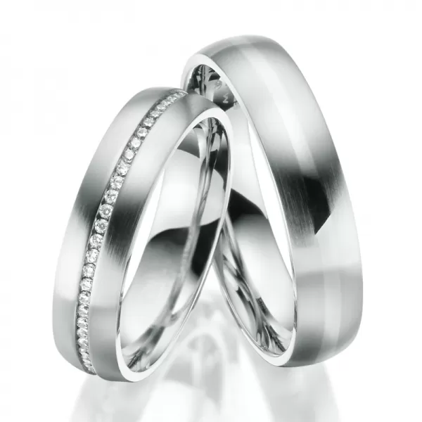 Svadobné obrúčky oceľový zirkón SP-ES-025