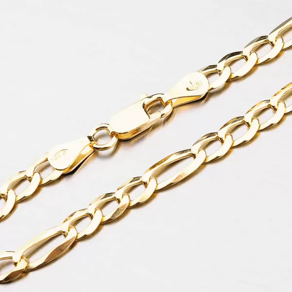 Strieborný náramok Figaro pozlátený CHRS-073-150-FLAT-AU