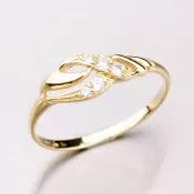 Prsteň so zirkónmi - zlato 585, 41-NL03