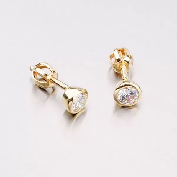 Dámske náušnice žlté zlato 585 zirkón 42-32424