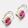 Zlaté náušnice s rubínom 12-529