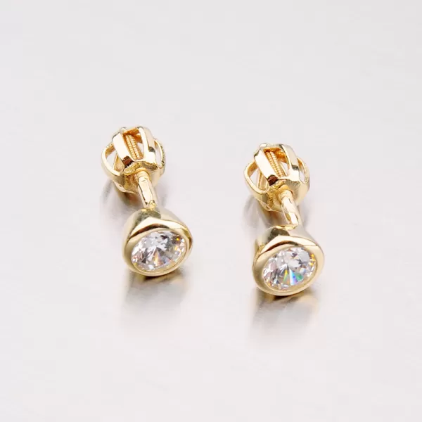 Dámske náušnice žlté zlato 585 zirkón 42-32424