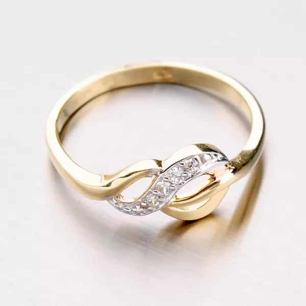 Zlatý prsteň so zirkónmi 41-NF145