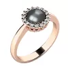 Prsteň s čiernou perlou a diamantmi 10928-B-FW-Black