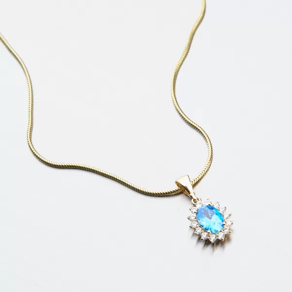 Zlatý prívesok s akvamarínom 13-345