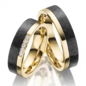 Oceľové snubné prstene s karbónom SP-ES-024