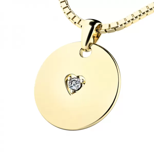 Okrúhly medailónik s briliantom 10949-ZL-DIA