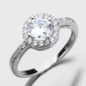 Strieborný prsteň so zirkónmi GST-11279