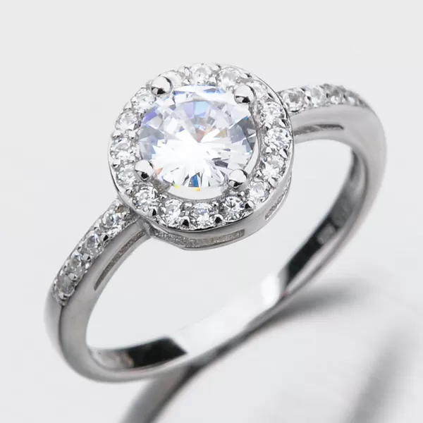 Strieborný prsteň so zirkónmi GST-11279