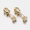 Dámske náušnice žlté zlato 585 zirkón na skrutke 42-31078