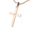 Kríž z ružového zlata s diamantom 10947-CV-DIA
