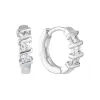 Strieborné náušnice kruhov so zirkónom v bielej farbe 11241.1