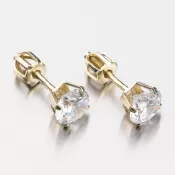 Dámske náušnice žlté zlato 585 zirkón 42-31729