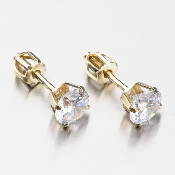 Dámske náušnice žlté zlato 585 zirkón 42-31729