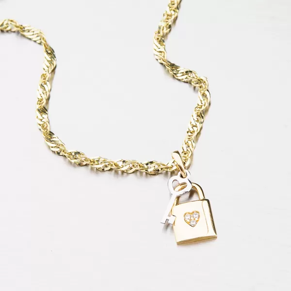 Zlatý prívesok so zirkónmi 43-21255