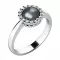 Prsteň s čiernou perlou a diamantmi 10928-B-FW-Black