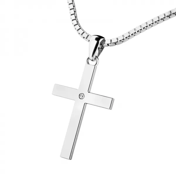 Zlatý kríž s diamantom 10947-B-DIA