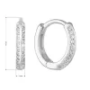Strieborné náušnice kruhy so zirkónom v bielej farbe 11253.1