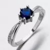 Strieborný prsteň so zafírom a zirkónmi GST-11305