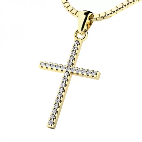 Zlatý kríž s diamantom 10946-ZL-DIA