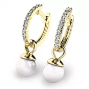 Dámske kruhové náušnice so zirkónmi a perlami 10863-ZL-ZIR-FW