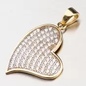 Zlaté srdce so zirkónmi 43-21657