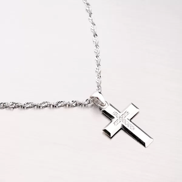 Zlatý kríž so zirkónmi 43-21749