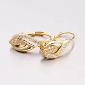 Dámske náušnice žlté zlato 585 zirkón 42-32409