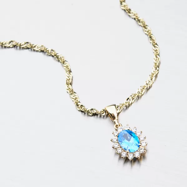 Zlatý prívesok s akvamarínom 13-345