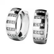 Dámske náušnice biele zlato 585/1000 prírodný diamant 0,165 ct G/SI kruhy 10945-B-DIA