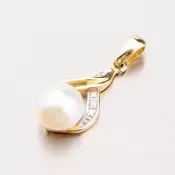 Zlatý prívesok s perlou 43-21603