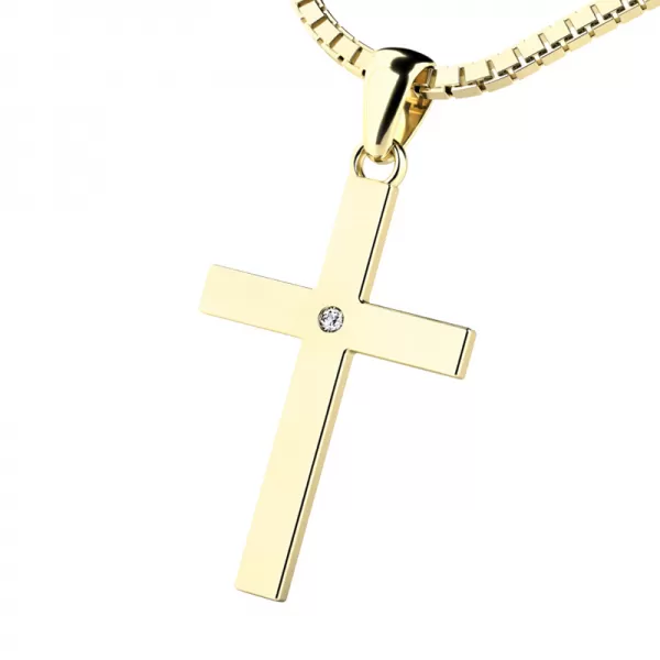 Zlatý kríž s diamantom 10947-ZL-DIA
