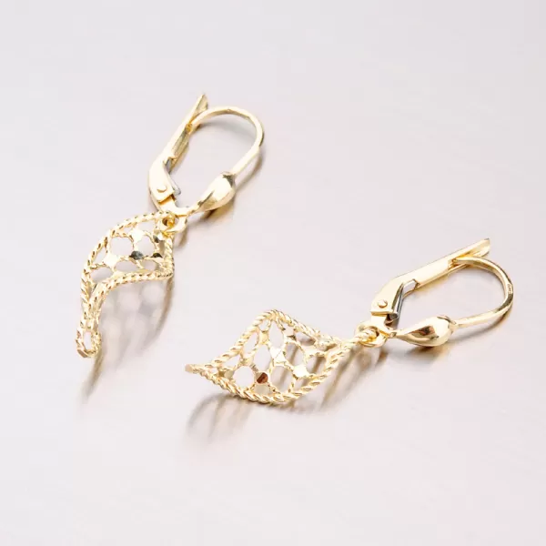 Zlaté visiace náušnice 42-3061