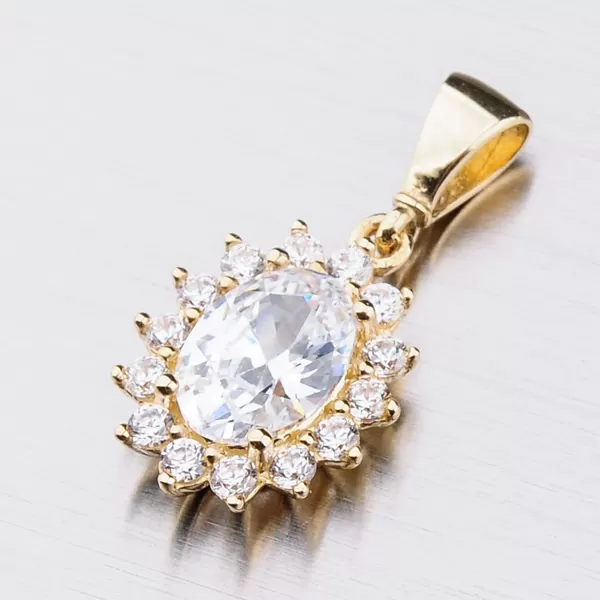 Zlatý prívesok so zirkónmi 13-347