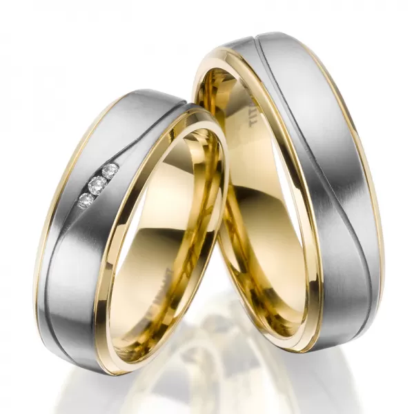 Titánové snubné prstene s briliantmi SP-TI-050