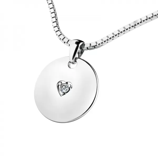Okrúhly medailónik s briliantom 10949-B-DIA