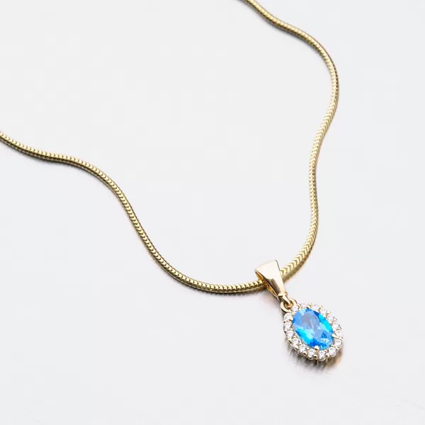 Zlatý prívesok s akvamarínom 13-342