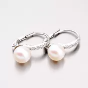 Dámske náušnice biele zlato 585 prírodné perly 42-32401