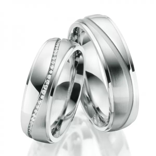 Svadobné obrúčky oceľový zirkón SP-ES-026