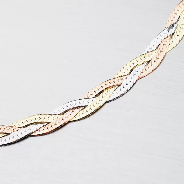 Strieborný pletený náhrdelník CHRS-02-040-3B3CRH