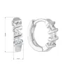 Strieborné náušnice kruhov so zirkónom v bielej farbe 11241.1