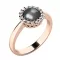 Prsteň s čiernou perlou a diamantmi 10928-CV-FW-Black