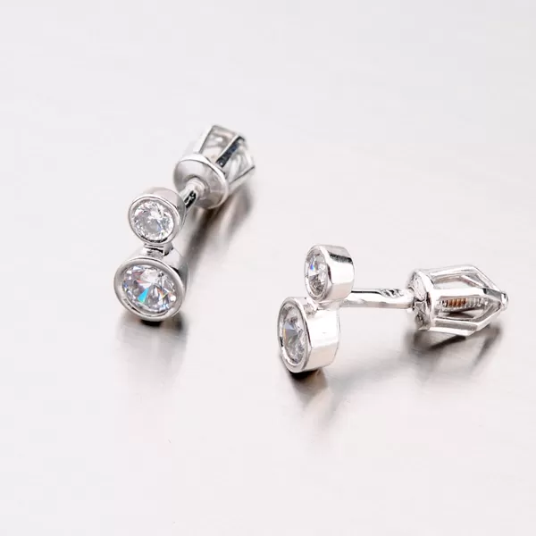 Dámske náušnice biele zlato 585 zirkón 42-31646