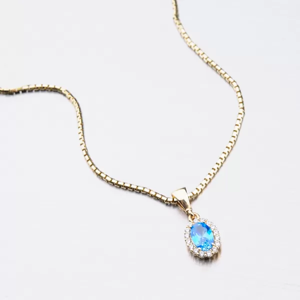 Zlatý prívesok s akvamarínom 13-342