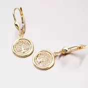 Zlaté visiace náušnice strom života 42-32312